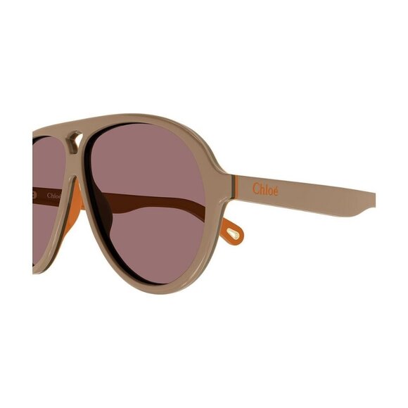 New Authentic CHLOE Chloe Brown Aviator CH0211S 003 Sunglasses Women - Picture 3 of 4